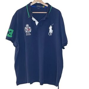 Polo Ralph Lauren Men's Navy Blue Classic Fit Yacht Club Polo‎ Shirt XXL